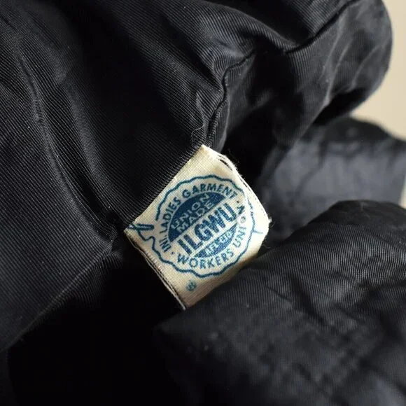 Vintage 50s Swing Coat Jacket Black - S - Picture 9 of 9